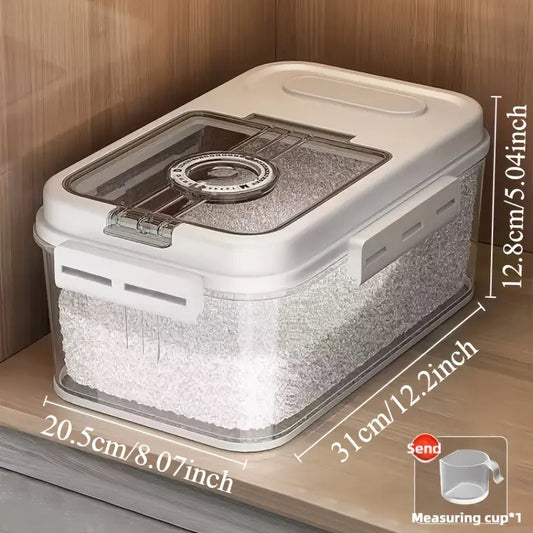 2-Size Airtight Food Storage Container Set - 2.85L & 2.06L, PET Square Flip-Top Rice Canisters, Reusable, Insect & Moisture Proof