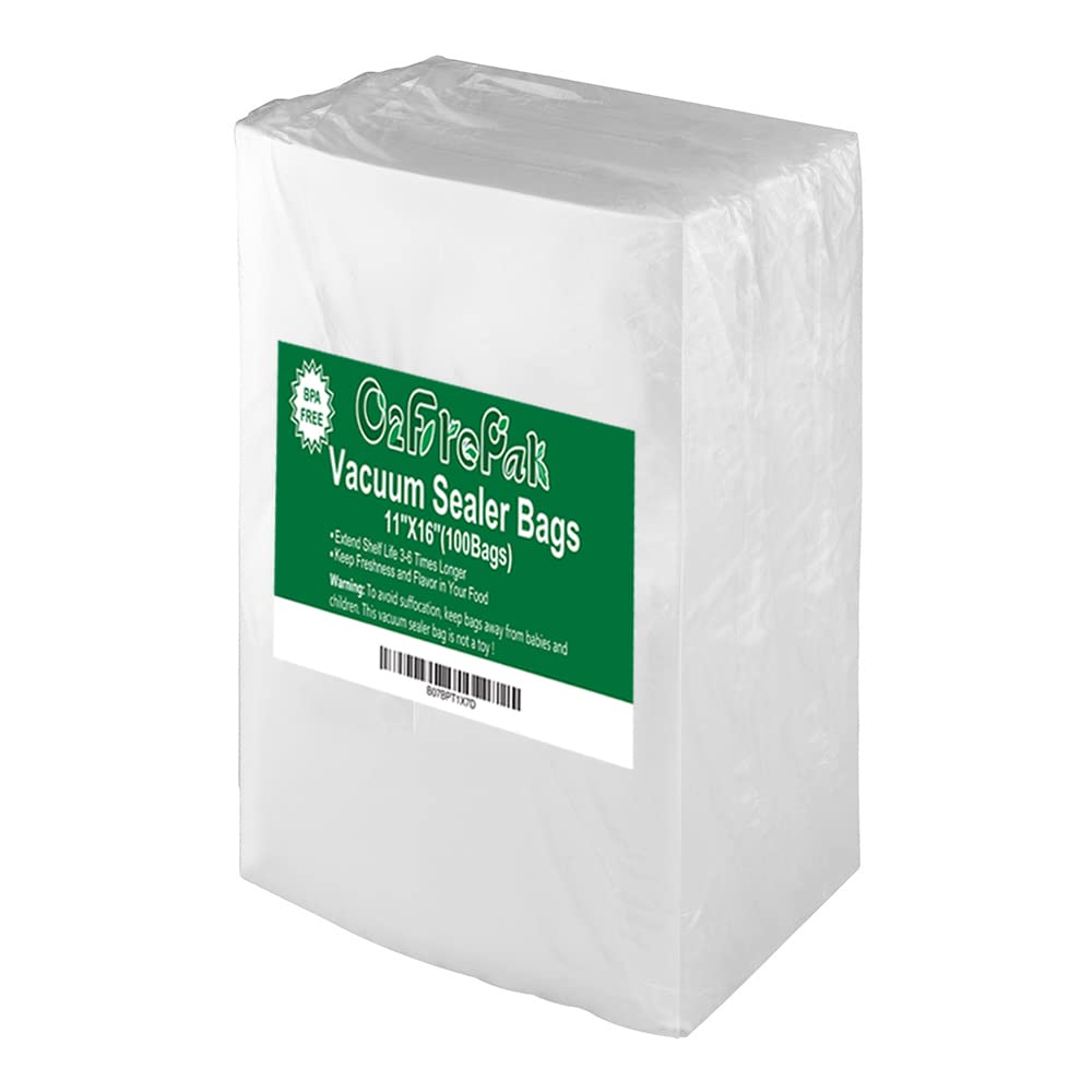 O2frepak Gallon 11"x16" Vacuum Sealer Bags 100ct for Food Storage