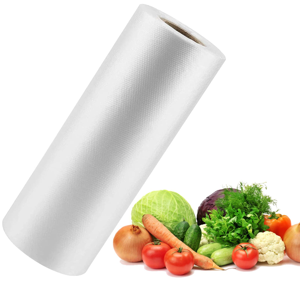 FungLam 12”×20” Plastic Produce Bags on a Roll, Clear Food Storage Bags for Bread, Vegetables, Fruits and Meat, Continuous Plastic Bags for Kitchen, Refrigerator Storage, 350 Bags/Roll