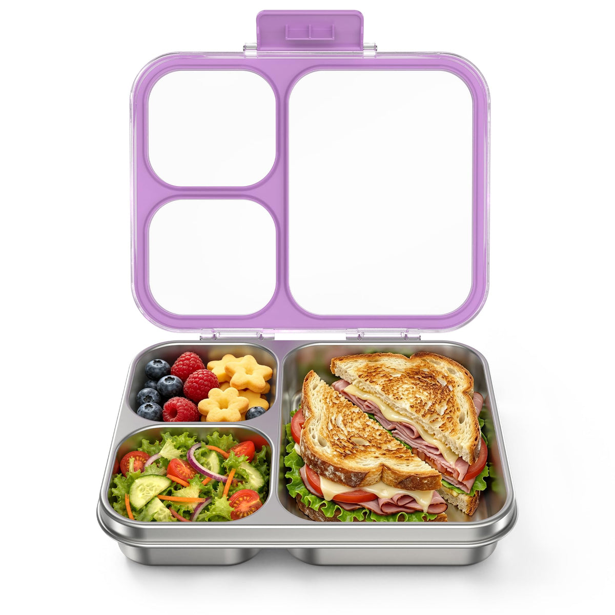 HOMEKOL Stainless Steel Bento Lunch Box, Blue, 3.3Cups