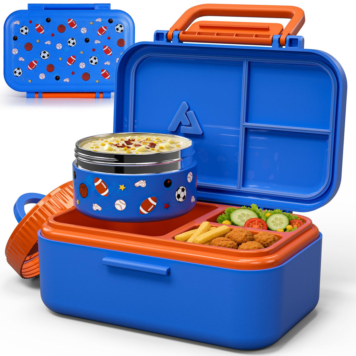Bento Lunch Box 1283ML/ 43 oz with 391 ML/ 13 oz Food Jar, Ice Pack