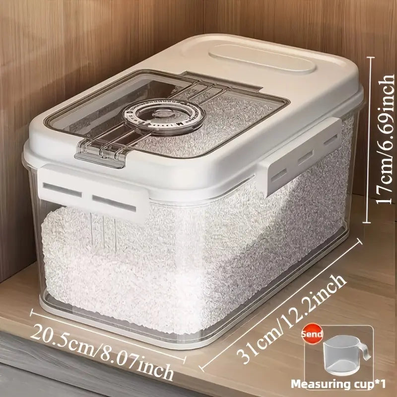 2-Size Airtight Food Storage Container Set - 2.85L & 2.06L, PET Square Flip-Top Rice Canisters, Reusable, Insect & Moisture Proof