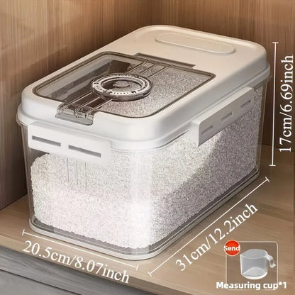 2-Size Airtight Food Storage Container Set - 2.85L & 2.06L, PET Square Flip-Top Rice Canisters, Reusable, Insect & Moisture Proof