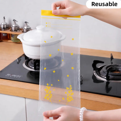 Reusable Thick Double Seal Food Grade Plastic Airtight Food Storage Bags - Kitchen Household Products, Kitchen Utensils & Gadgets Preserving Containers for Refrigerator Organization-MM1,sohochic