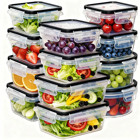 GHQ Free Delivery Airtight Food Storage Containers Set (20+20 Lid Set, 40 Pcs Total) - Leakproof, Reusable, BPA-Free Meal Prep Containers for Kitchen & Pantry Storage Organization, W/ Labels & Pen,sohochic