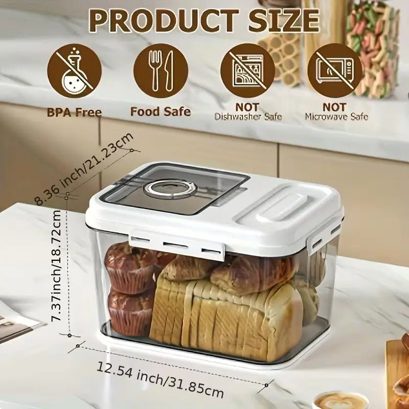 2-Size Airtight Food Storage Container Set - 2.85L & 2.06L, PET Square Flip-Top Rice Canisters, Reusable, Insect & Moisture Proof