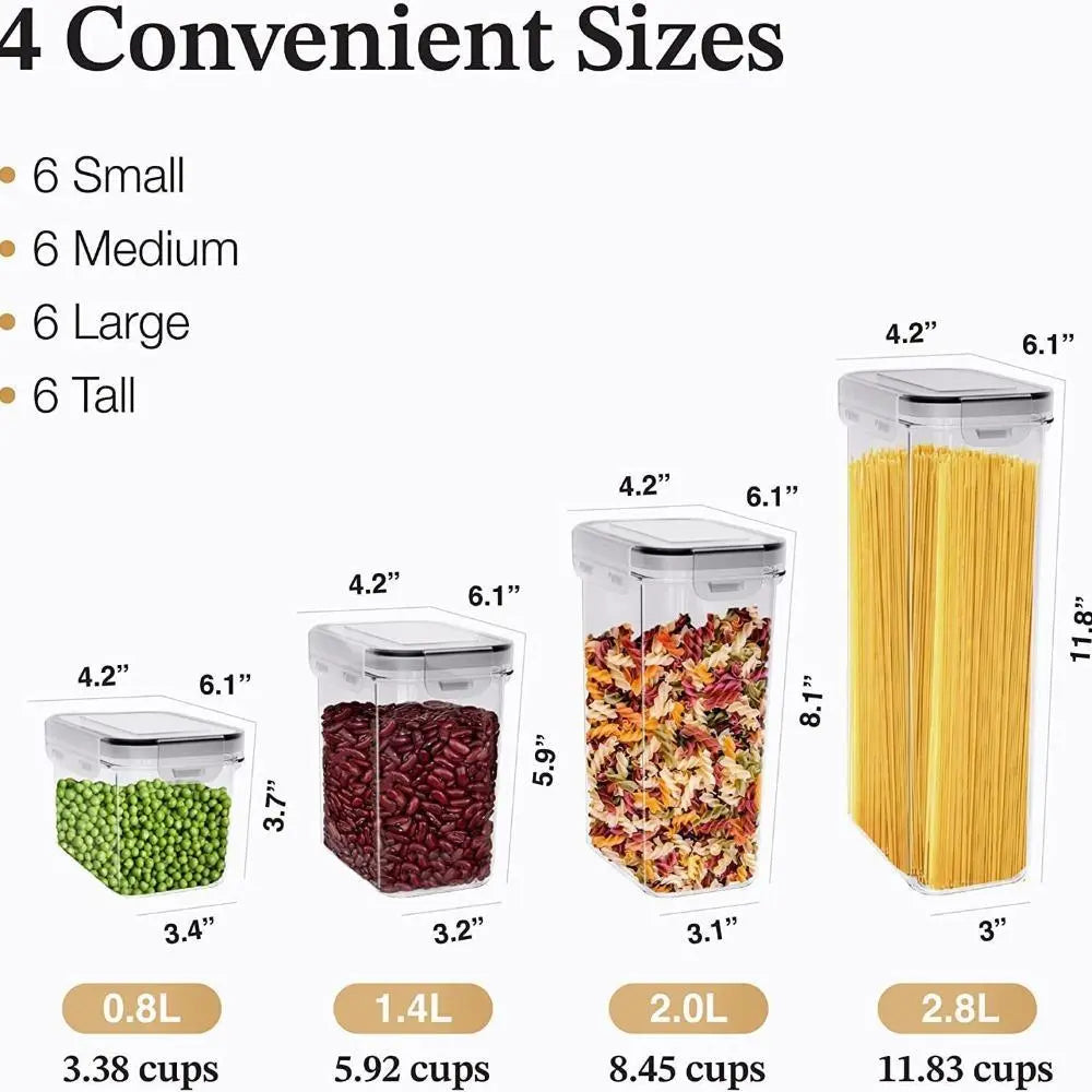 24PCS Airtight Food Storage Container Set, Fresh-Keeping Boxes, Easy-to-Secure Lids, Suitable For Pantry, Travel, Outdoor Picnics, Kitchen Organization, Comes With Labels And Marker#DealsForYouDays