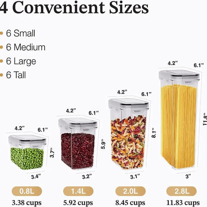 24PCS Airtight Food Storage Container Set, Fresh-Keeping Boxes, Easy-to-Secure Lids, Suitable For Pantry, Travel, Outdoor Picnics, Kitchen Organization, Comes With Labels And Marker#DealsForYouDays