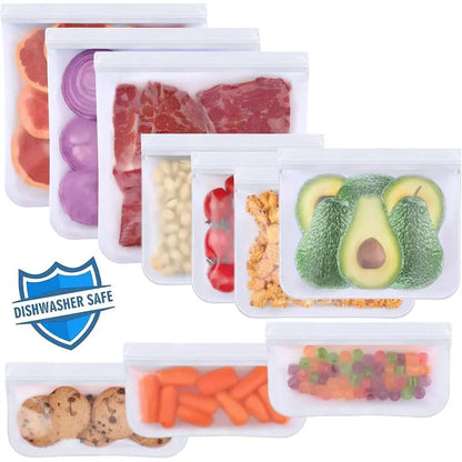 Pack Reusable Freezer Bags Dishwasher Safe, Food Storage Bags