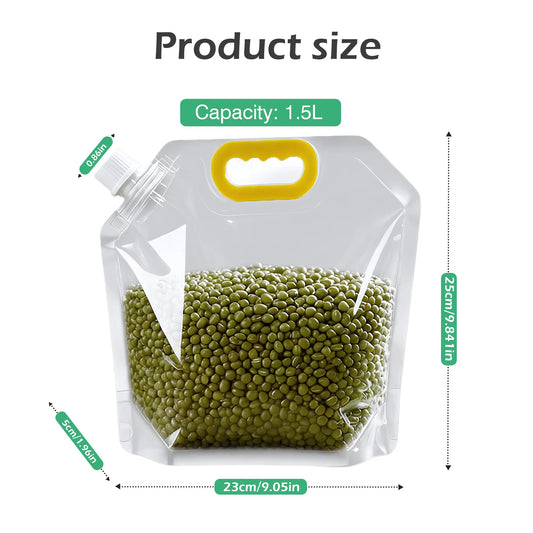 10-Count Washable Reusable Airtight Food Storage Bags with Lids - Leak-Proof, Expandable, Large-Capacity Stand-Up Containers for Kids, Outdoor Camping - Storage Organization Portable Homegoods for Freshness
