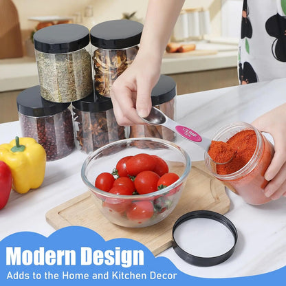 16PCS Plastic Jars with Lids, 16 oz Plastic Containers with Lids Clear Airtight Container Storage Jar Mason Jars for Dry Food Peanut Butter Honey Jam Cosmetics