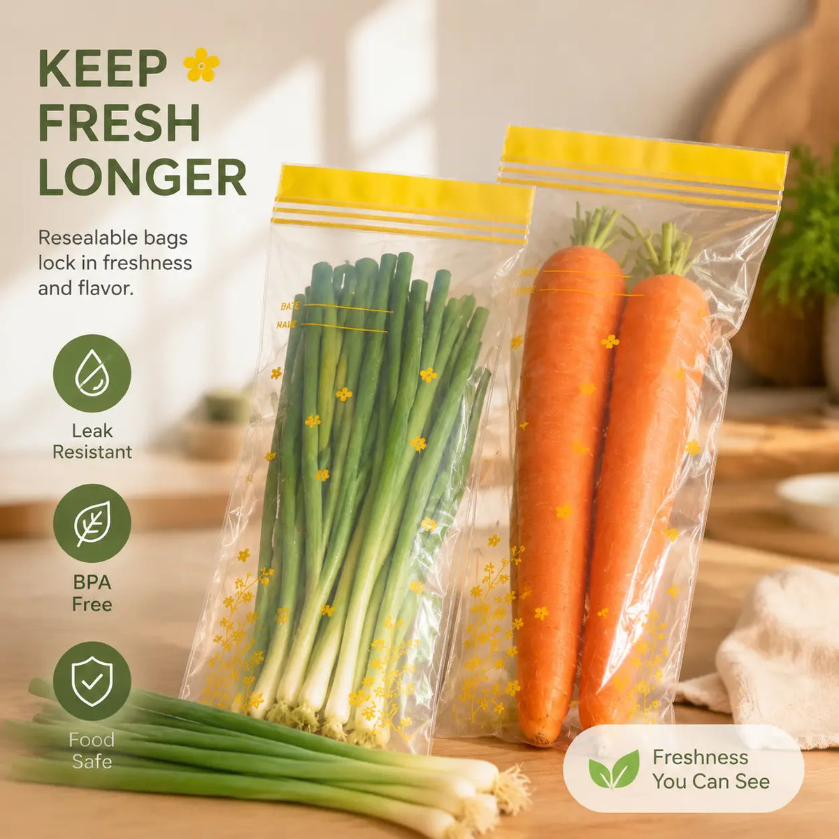 Heavy-Duty Reusable Food Storage Bags with Dual-Layer Airtight Seal, BPA-Free Thick Plastic for Freshness Retention, Ideal for Refrigerator Organization, Meal Prep, Freezer Use, and Pantry Storage – Set of 12,sohochic