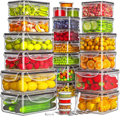 AISOON 40-Piece Rectangular Plastic Airtight Food Storage Containers Set (20 Containers + 20 Lids) - Leak-Proof, Reusable, Microwave & Dishwasher Safe for Lunch Packing, Packing Lunch for My Kid, Food Hacks