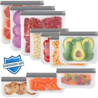Pack Reusable Freezer Bags Dishwasher Safe, Food Storage Bags