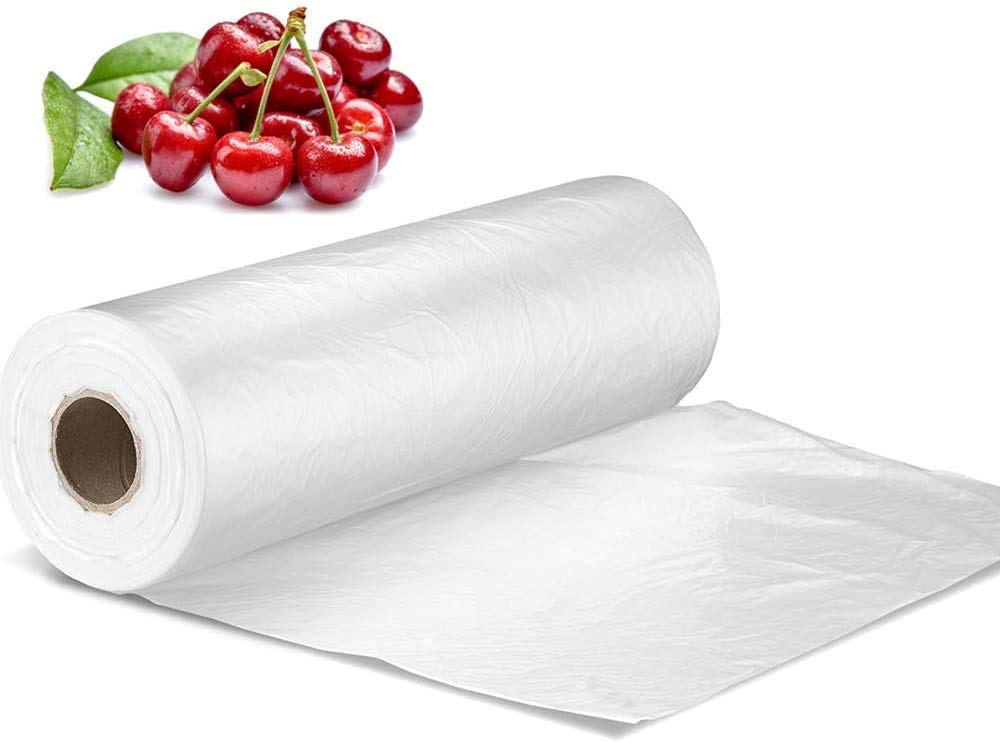 14" X 20" Plastic Produce Bag on a Roll, Clear Food Storage Bags for Bread Fruits Vegetable, 350 Bags/Roll