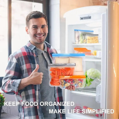 Pack Reusable Freezer Bags Dishwasher Safe, Food Storage Bags