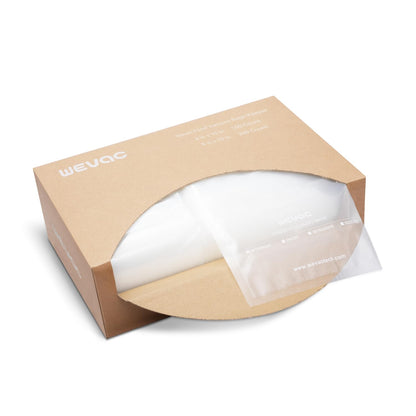 Wevac 8"x12" Vacuum Sealer Bags for Food, 200 Precut Quart Bags, Keeper Box