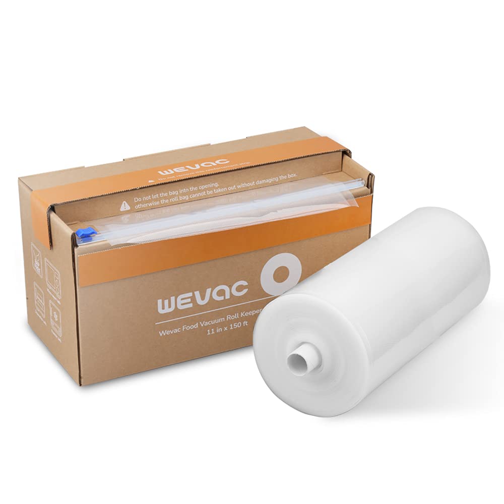 Wevac Vacuum Sealer Bags for Food, 8"x100' & 11"x100' Rolls with Cutter Box