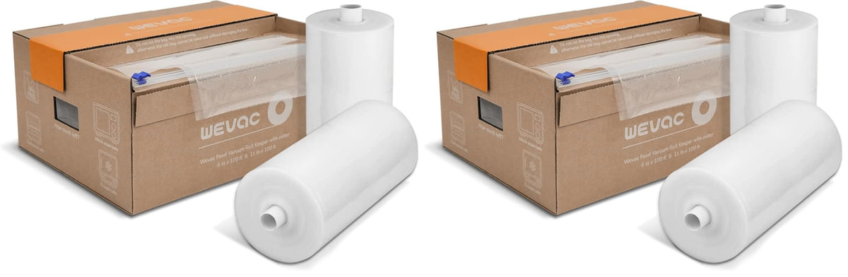 Wevac Vacuum Sealer Bags for Food, 8"x100' & 11"x100' Rolls with Cutter Box