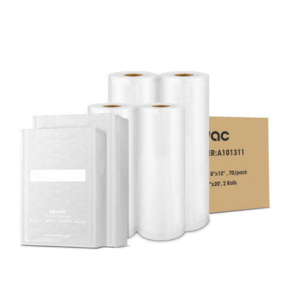 Wevac 8"x12" Vacuum Sealer Bags for Food, 200 Precut Quart Bags, Keeper Box