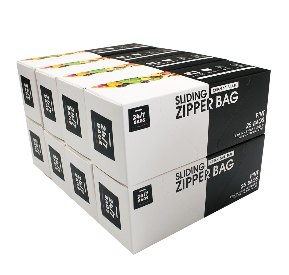 Variety Slider Storage Bags, 4 Sizes- 145 Count, Expandable Bottom, Microwave-Safe, Zero BPA