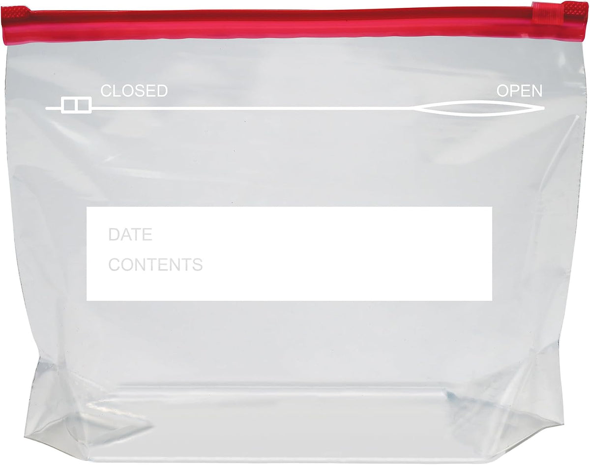 Amazon Basics Slider Quart Food Storage Bags with Stand-Up Bottom, Easy to Fill, BPA Free, 120 Count (Previously Solimo)