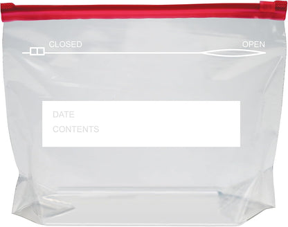 Amazon Basics Slider Quart Food Storage Bags with Stand-Up Bottom, Easy to Fill, BPA Free, 120 Count (Previously Solimo)
