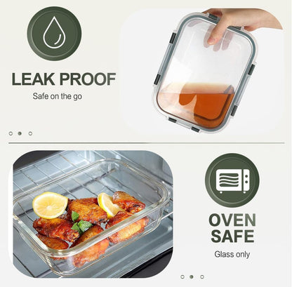 KOMUEE 10 Packs 30 oz Glass Meal Prep Containers with Lids
