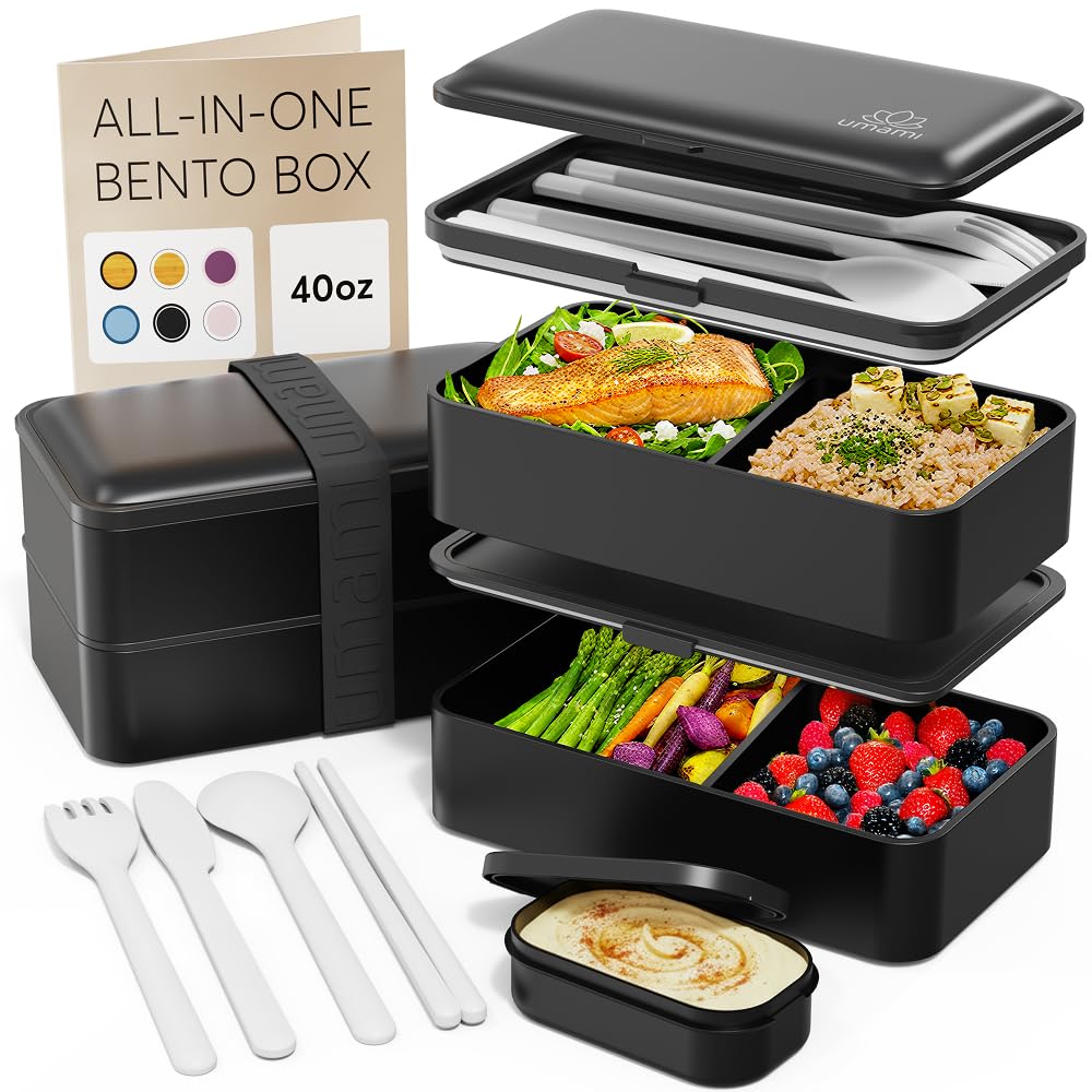 Umami Bento Box Adult, Leakproof, All-in-1 Lunch Containers for Adults
