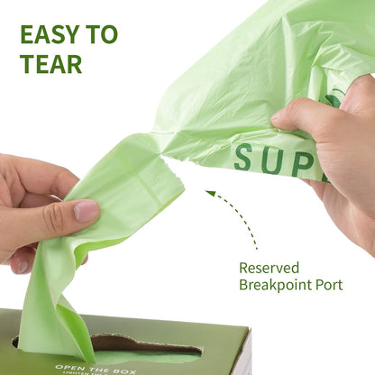 SUPERBIO 1.6 Gallon Compostable Food Scrap Bags For Counter Top Bin