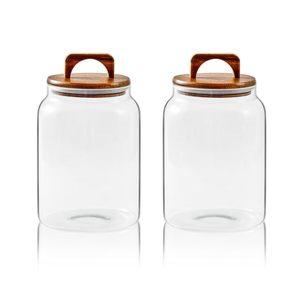 Sweejar Glass Jars for Laundry Room Organization, Half-Gallon Laundry Pods Container, Glass Food Storage Jars with Airtight Lid, 1 Pack, Press Lid