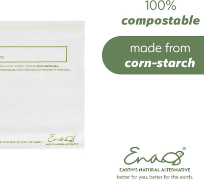 100% Compostable Food Storage Bags - Gallon Size, 50 Pack, Eco-Friendly Freezer Bags, Resealable, Heavy-Duty, Reusable, Off-White Leak Proof, Food Grade by Earth's Natural Alternative