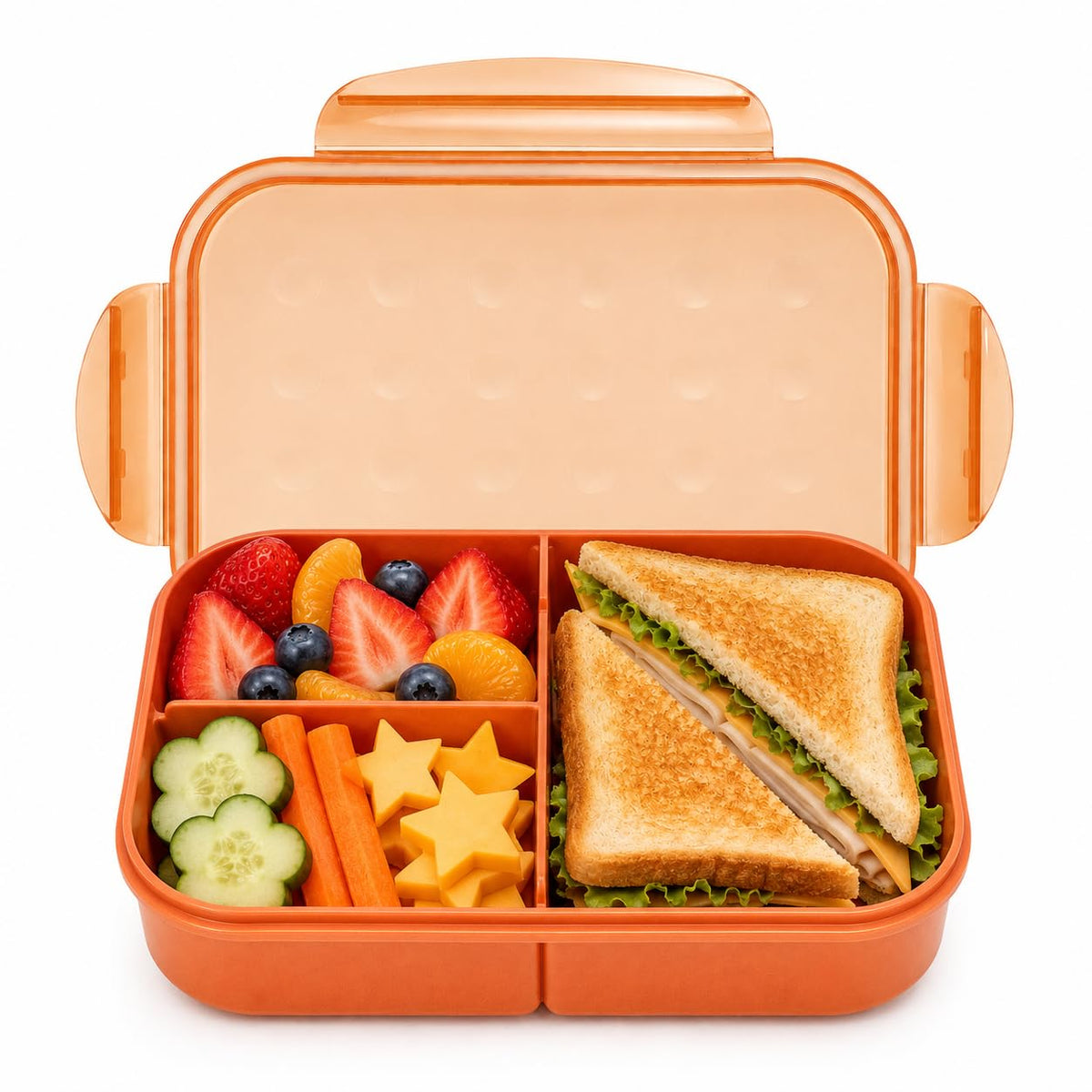 MISS BIG® Bento Lunch Box for Kids, 1150ml, 3 Compartments, Gray