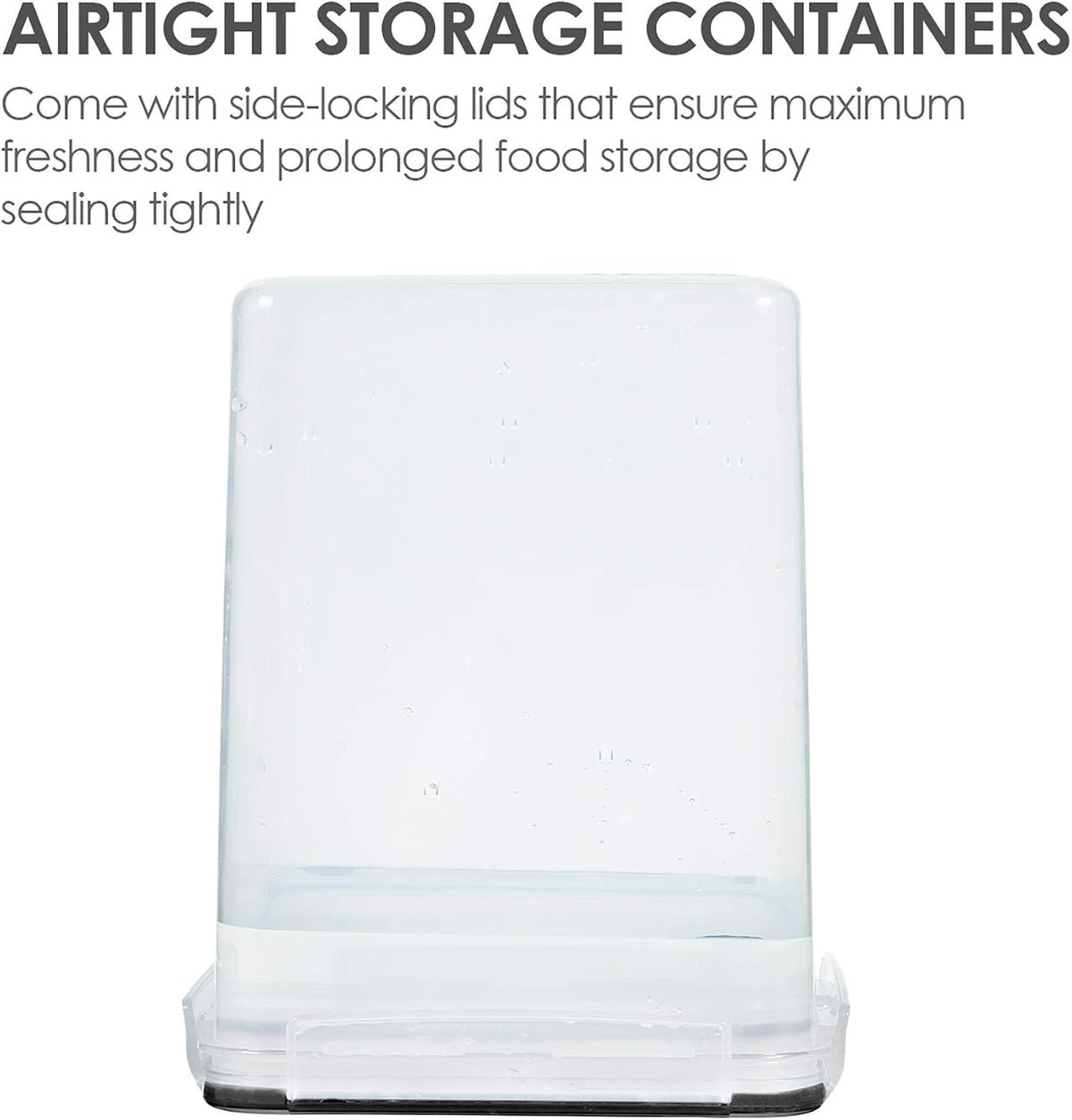 Vtopmart 5.2L Flour Sugar Storage Containers, 4 PCS, Black