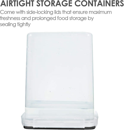 Vtopmart 5.2L Flour Sugar Storage Containers, 4 PCS, Black