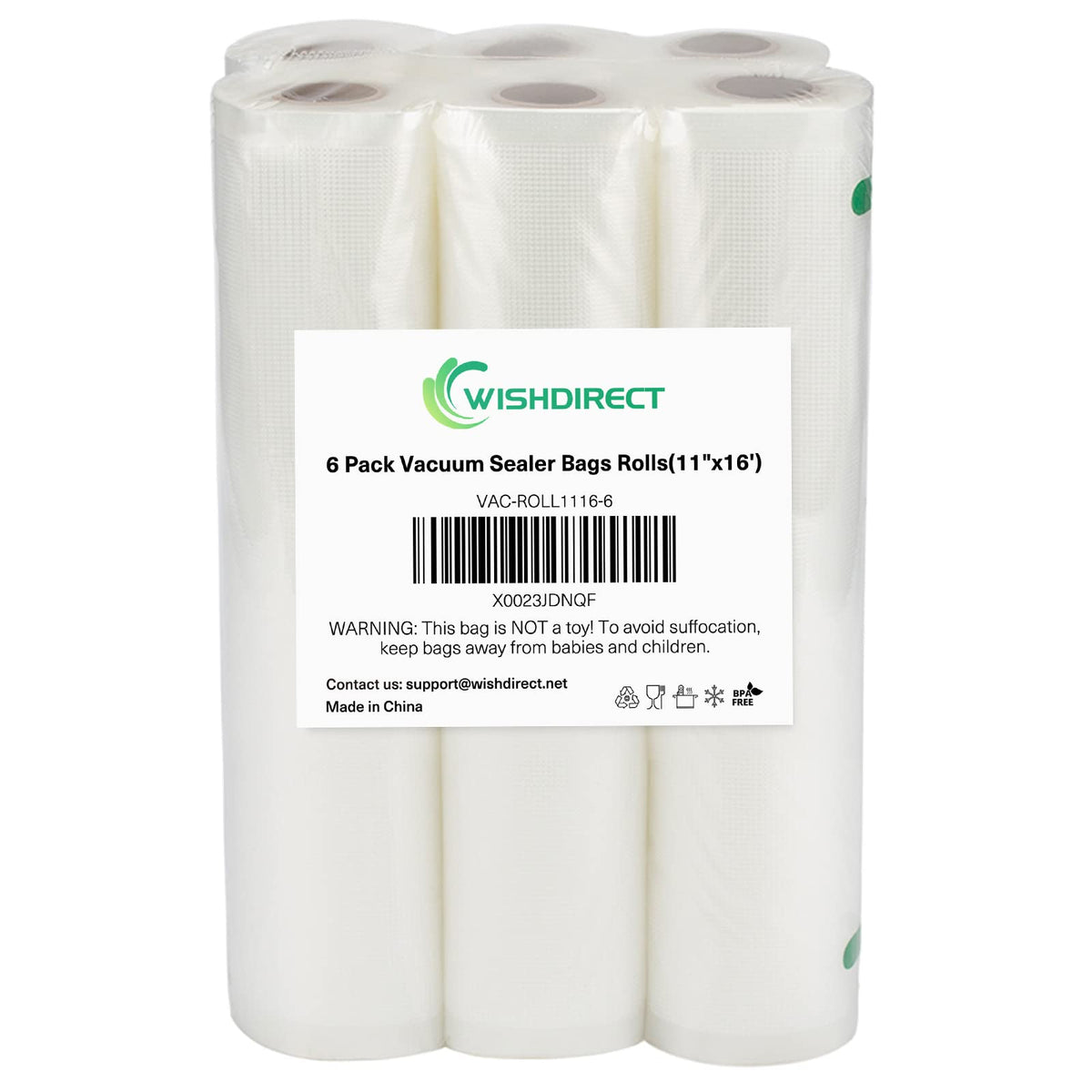 Vacuum Sealer Bags Rolls Compatible with FoodSaver 4-Pack 11" x 25' Vacuum Seal Rolls Fit Inside Machine Double-Side Embossed BPA-Free Bags for Sous Vide or Food Storage (Total 100 Feet)
