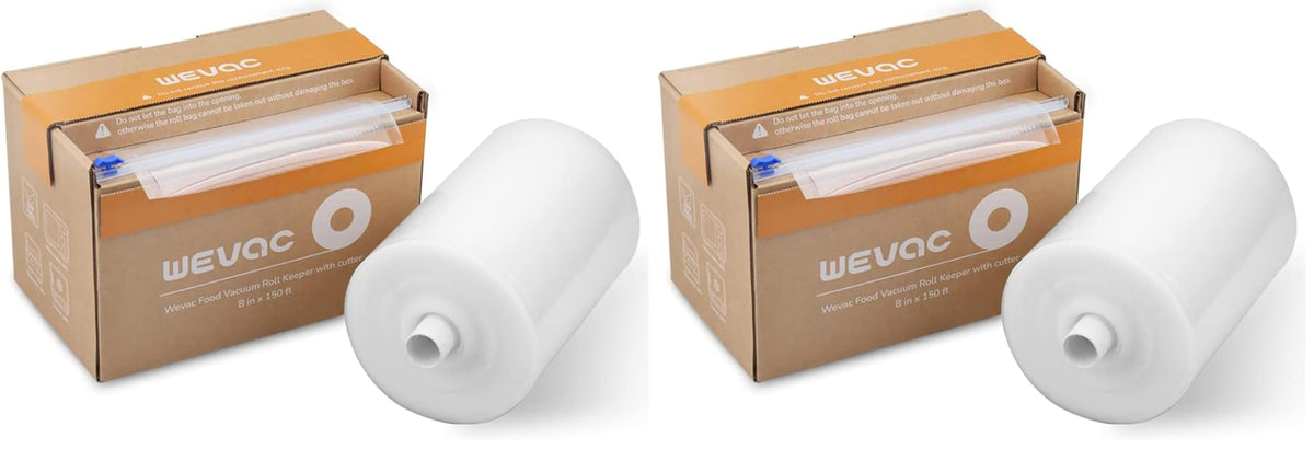 Wevac Vacuum Sealer Bags for Food, 8"x100' & 11"x100' Rolls with Cutter Box