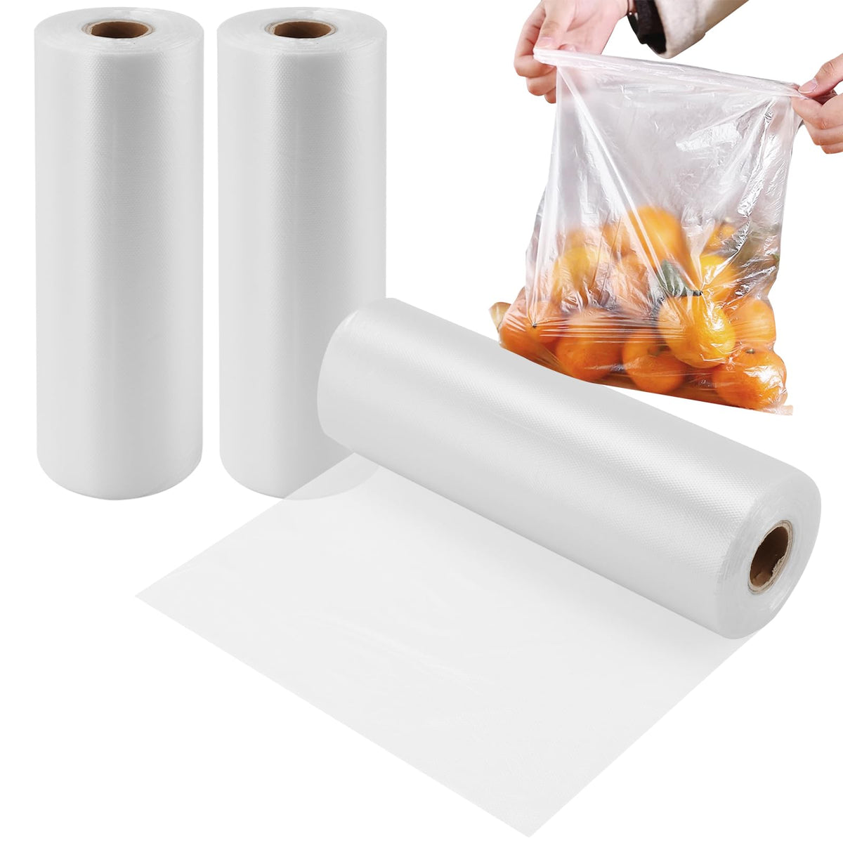 1000 Count 10 x 14 Inches Plastic Produce Bags Roll,Clear
