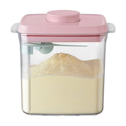Ankou Airtight Container Set - (380ml 4 Pcs) Stackable One Button Openning Food Containers for Snacks Candy Salt Herbs Spices BPA-Free Tranparent (0.32 QT * 4)