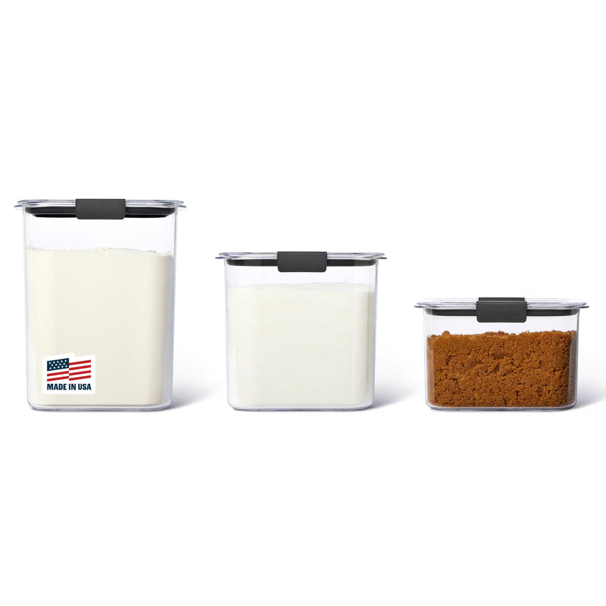 Rubbermaid Brilliance 12-Cup Airtight Food Storage Container, Perfect for Pantry Staples, Clear/Grey