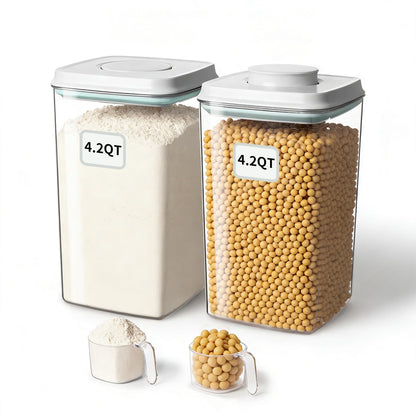 Airtight Food Storage Containers,1.3Qt 3Pcs Pop Food Containers with Lids, Stackable One Button Opening Kitchen Pantry Organizers and Storage, BPA-Free Food Containers Set for Snacks Candy Spices