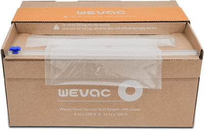 Wevac Vacuum Sealer Bags for Food, 8"x100' & 11"x100' Rolls with Cutter Box