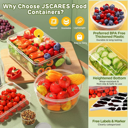 AISOON 40-Piece Rectangular Plastic Airtight Food Storage Containers Set (20 Containers + 20 Lids) - Leak-Proof, Reusable, Microwave & Dishwasher Safe for Lunch Packing, Packing Lunch for My Kid, Food Hacks