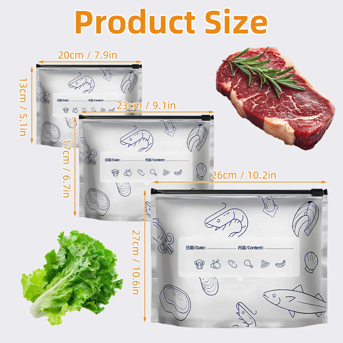 30 PCS Thick Reusable Aluminium Foil Zipper Bags - 3 Sizes, Insulated, Airtight Self-Sealing, Freezer-Safe, Waterproof, Stand-Up Increased Capacity Food Storage Bags for Kitchen Supplies, Meat