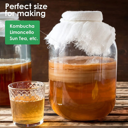 4-Pack 1 Gallon Wide Mouth Glass Storage Jars with Airtight Hinged Clamp Lids, Includes 1 Replacement Silicone Gasket, Large Mason Containers for Fermenting, Canning, Pickling and Preserving