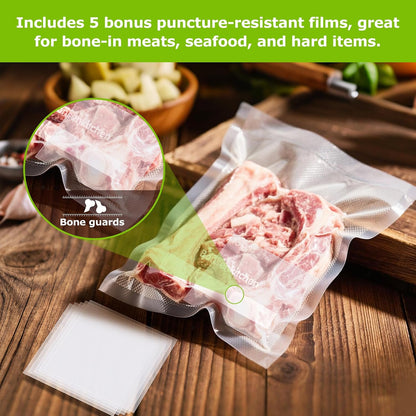 Bonsenkitchen Precut Vacuum Food Sealer Bags 100 Pint 6" x 10", BPA Free