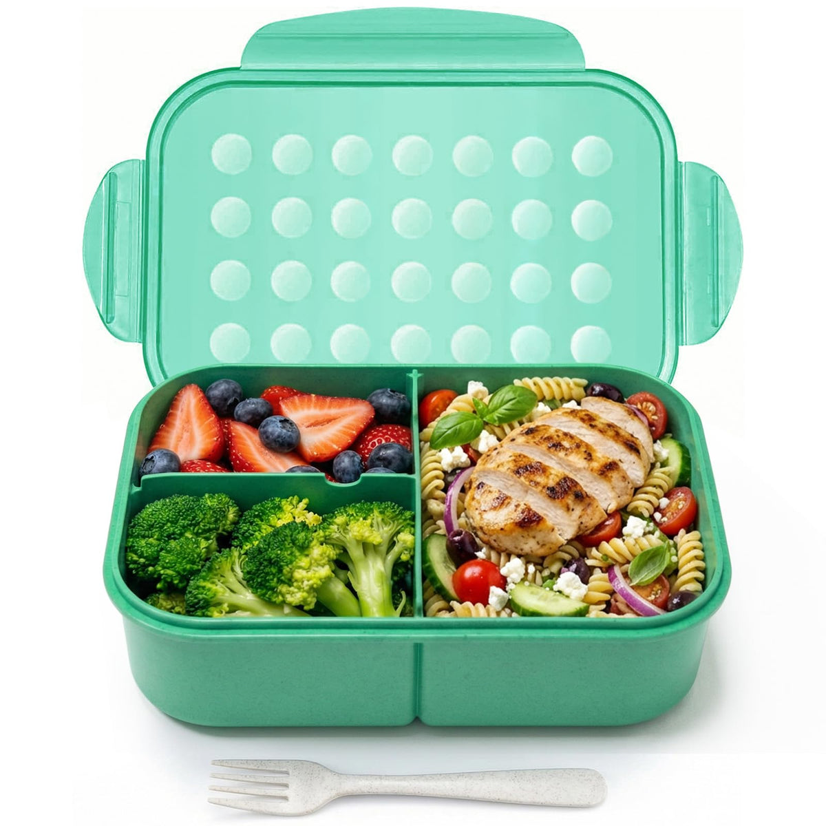 MISS BIG® Bento Lunch Box for Kids, 1150ml, 3 Compartments, Gray