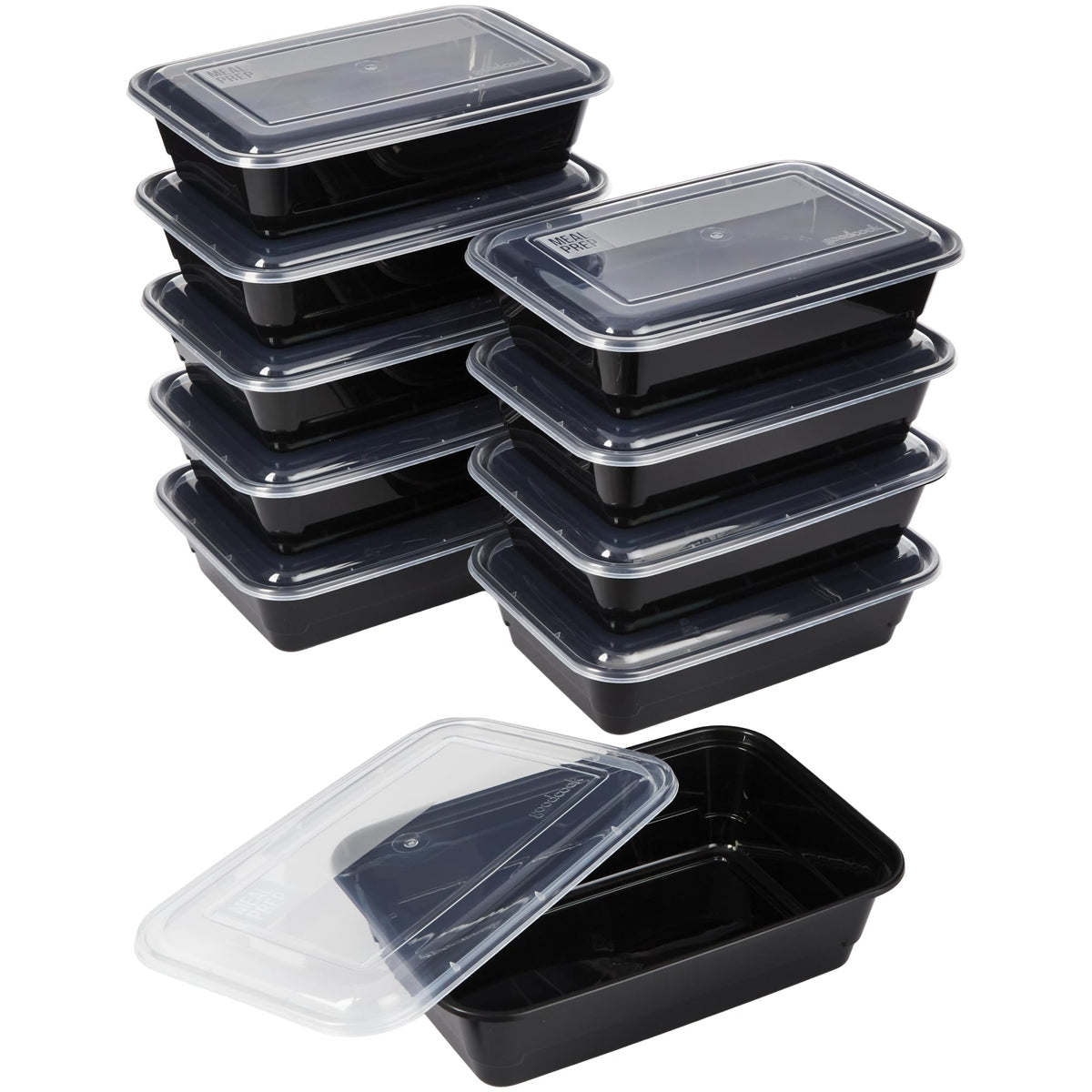 GoodCook Meal Prep Containers, Single Compartment 10-Pack