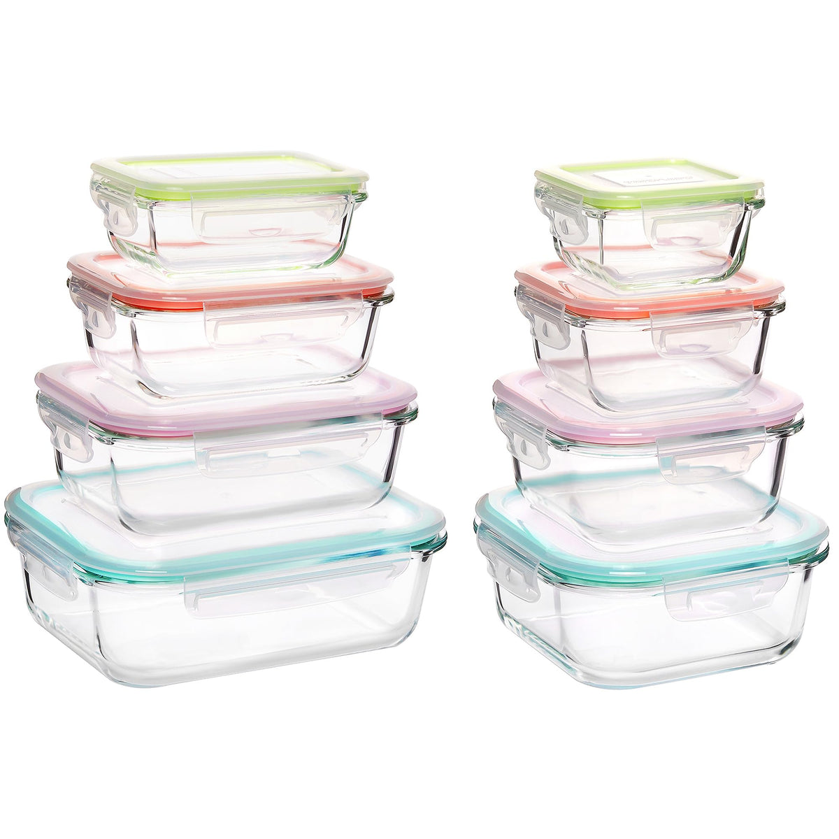Vtopmart 8 Pack Glass Food Storage Containers with Airtight Lids