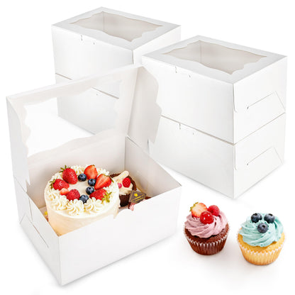 NPLUX 4 Pack 1+5 Bento Cake Cupcake Boxes with Window